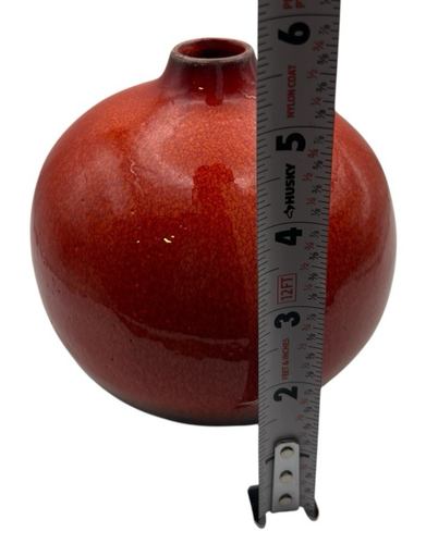 Crate & Barrel Reactive Red And Black Glaze Bud Vase - Bild 7 von 8