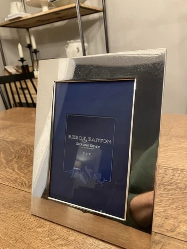 Reed And Barton Wide Border Sterling Silver Picture Frame 5x7 &