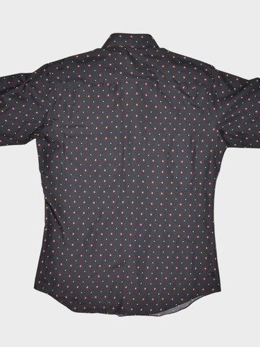 Vintage Sears Shirt Mens Medium Black 80s Diamond Print Fuji Silk Club Disco - Picture 8 of 10