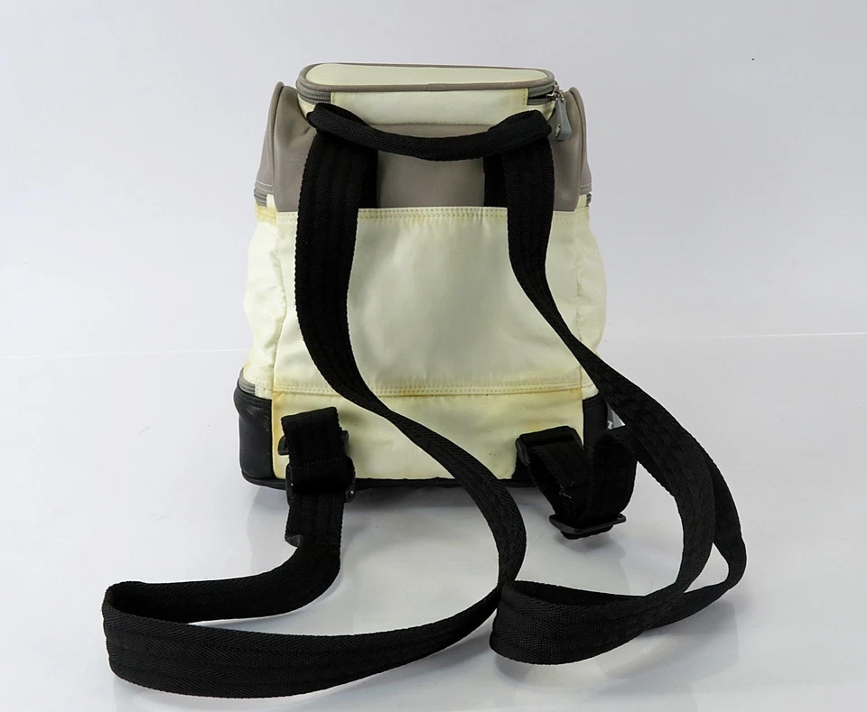 Auth CHANEL White Nylon Black & Gray Leather Sport Line Backpack Bag #61514 - Image 3 of 4