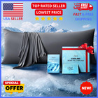 Cooling Body Pillowcase 20x54 for Hot Sleepers Soft Breathable Pillow Cover Gray