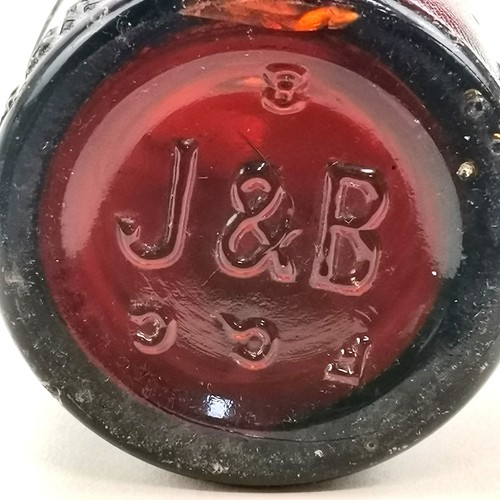 Antique Amber Glass Bottle Jewsbury & Brown Manchester J&B Star Embossed - Foto 5 di 13