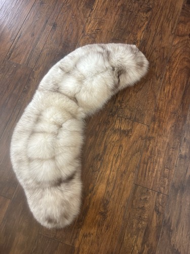 Beautiful VTG Real Fox Fur Stole Collar Scarf Platinum Shawl Wrap Shrug EXC - Picture 4 of 14