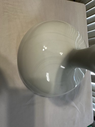 RARE!! Large Antique Milk Glass White Scalloped Rim 7 3/4” Tall  8 1/4” Wide - Picture 9 of 12