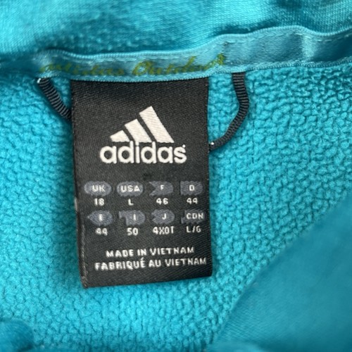 Adidas Outdoor Womens Running Track Jacket L Turquoise Blue Climawarm Fleece - Picture 3 of 24