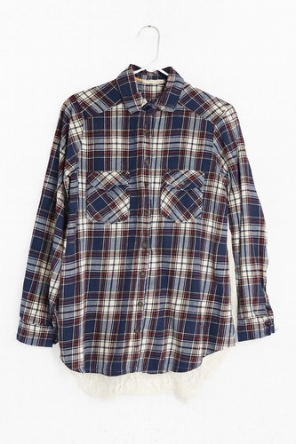 Hauch von neuwertigem kariertes Damen Flanell Hemd mit Spitze hinten Größe Large Grunge Festival - Bild 2 von 14