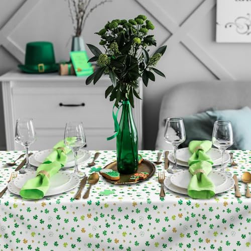 2 Packs St Patrick Day Shamrock Tablecloth Table Cover Plastic Waterproof - Zdjęcie 3 z 6