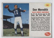 1962 Post Don Meredith #142 m5x