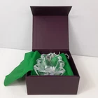 New SIMON PEARCE Signed Art Glass Vermont Evergreen Tree Candy Bowl Christmas