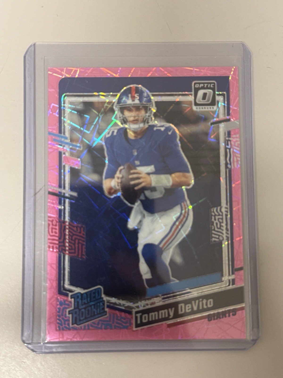 2023 Panini Donruss Optic Rated Rookie Tommy DeVito #280 Pink Velocity Prizm /79