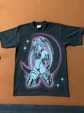 Sailor Moon Airbrush Shirt On Pro Club Men’s Black Size Xl
