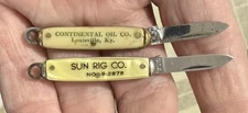 2 1960s USA made Pen Knives for Continental Oil “CONOCO” & Sun Oil “SUNOCO”