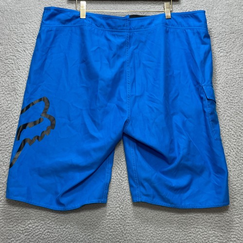 FOX Hombres 40 Azul Boardshorts Bañador Logo Estampado Poliéster Surf Shorts Playa - Imagen 6 de 8