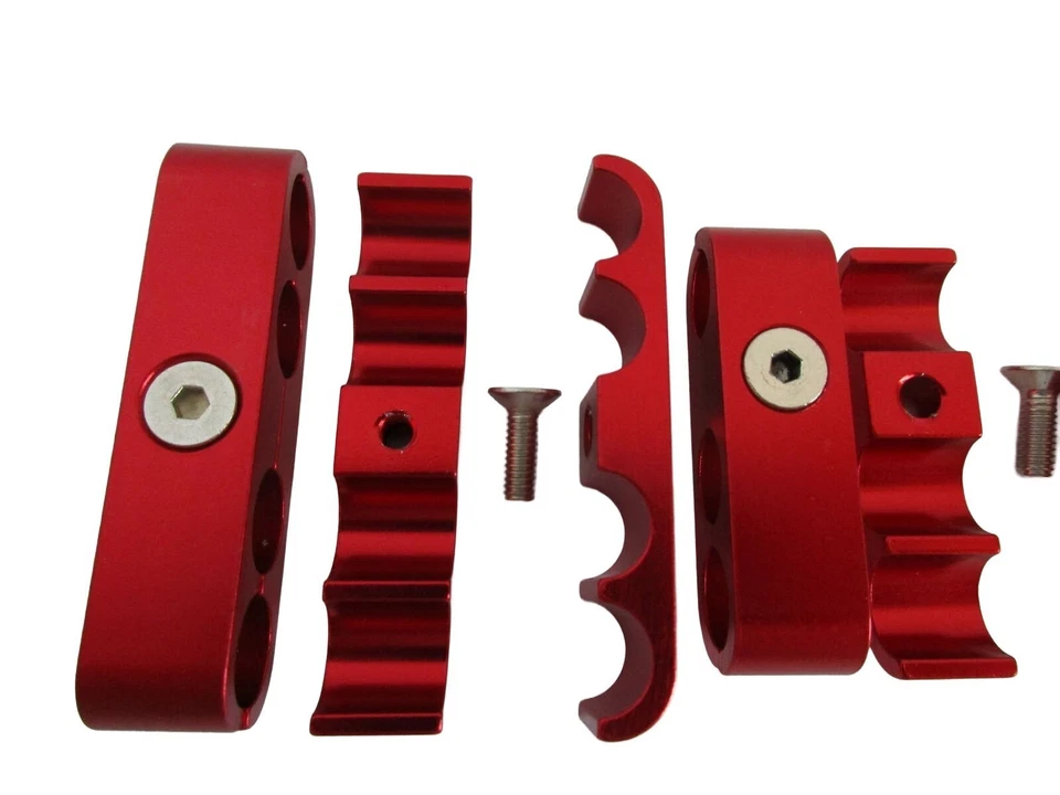 Juego de 6 separadores de cables de bujía roja - estilo de carrera se adapta a 8 mm, 9 mm, 10 mm Foto 3 de 4