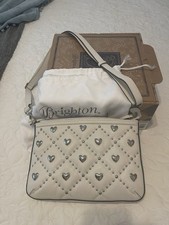 Brighton White Pebble Leather Studded Trudi C...