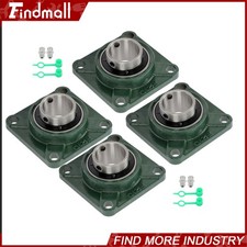 Findmall 4 Pcs UCF210-32 Pillow Block Bearing 2" Bore 4-Bolt Self-Aligning