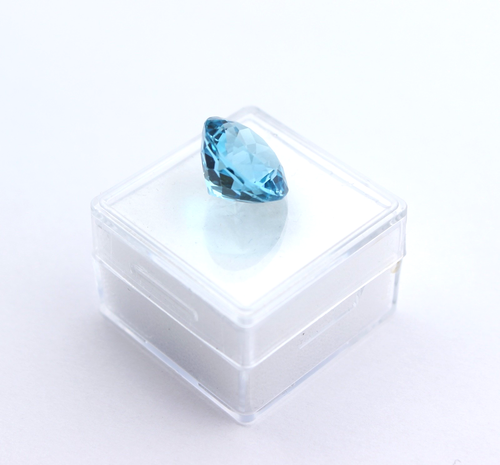 Blue Topaz Gemstone Faceted Round 0 1/2in Jewelry Making Collect - Picture 10 of 11