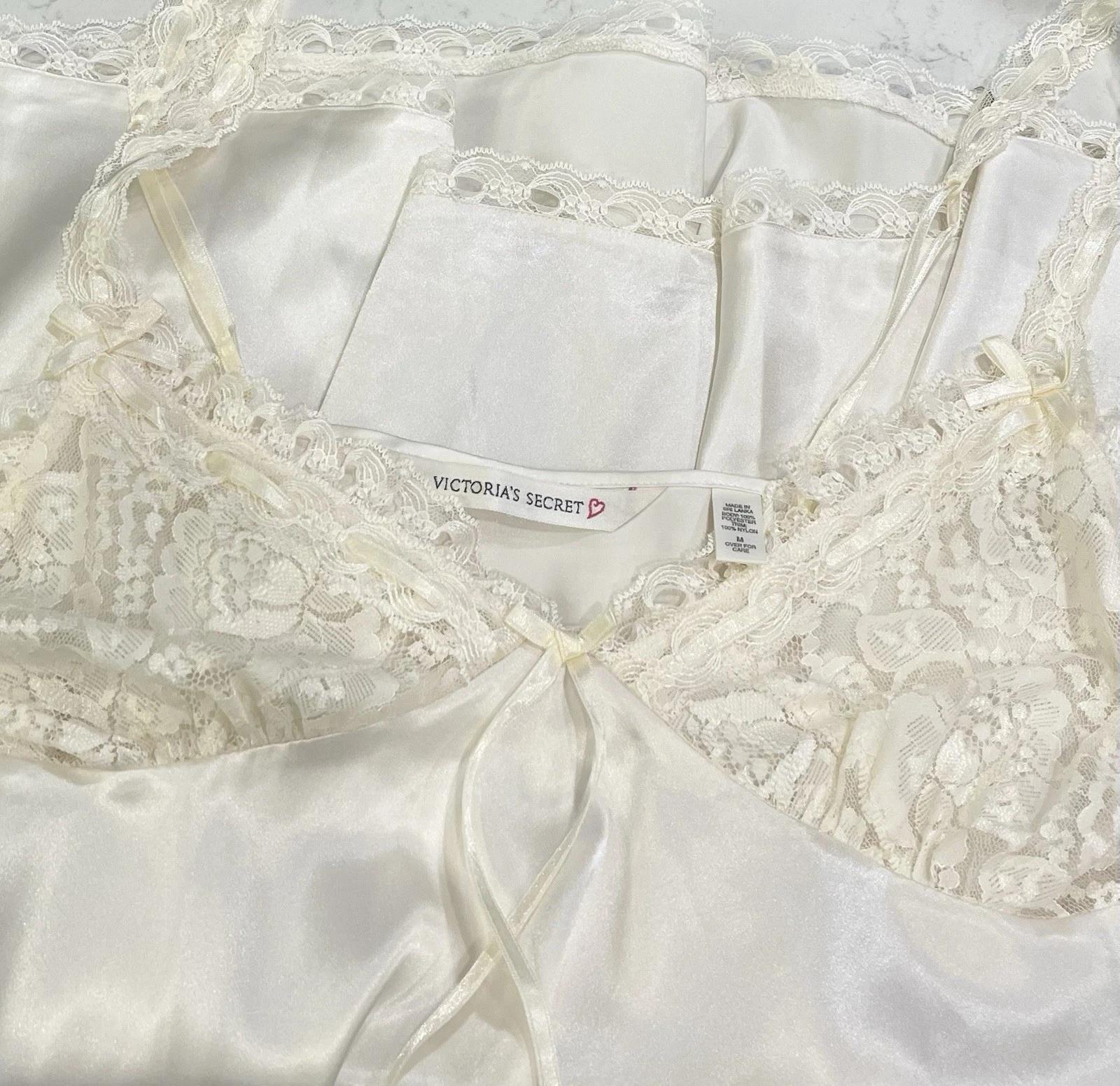 UNDERCOVER Victoria's Secret Mini Babydoll Vestito Slip Vintage Seta Y2K