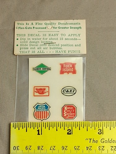 2 Decalcomania HO Scale Rock Island Illinois Central Kansas City Central Decals - Picture 8 of 8