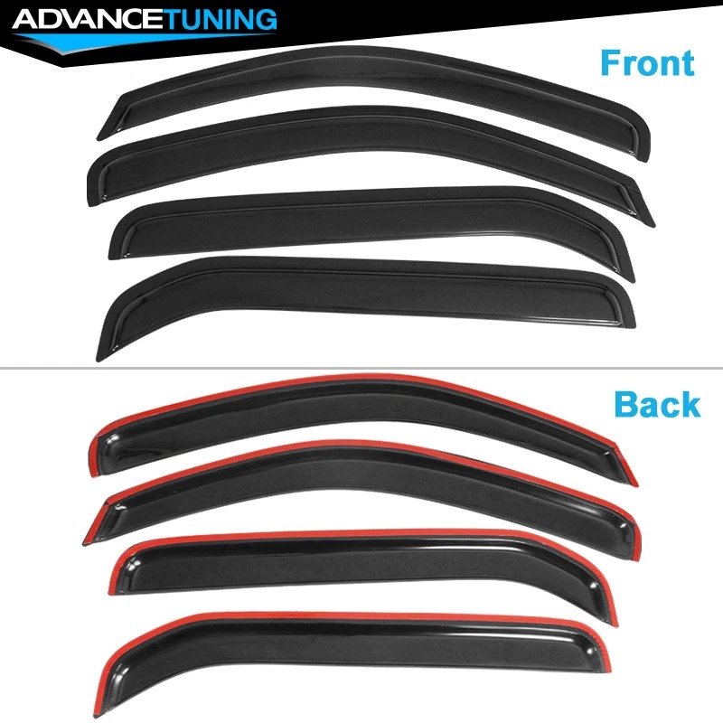 Se adapta a 05-16 Nissan Xterra N50 cinta en viseras de ventana protector deflector solar lluvia 4 piezas Foto 3 de 4