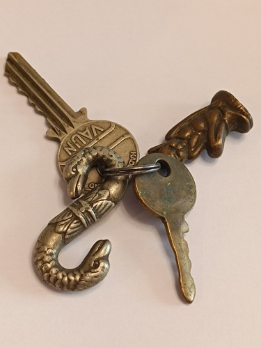 Vintage Keys - Vaun / Keyring / Double Head Serpent / Lucky Cornish Pixie (1949)