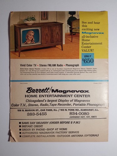 Televisore a colori Magnavox, brochure vintage - Foto 13 di 13
