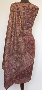 Large-Wool-Jamavar-Paisley-India-Shawl-Dark-Brown-Pasahmna-Style
