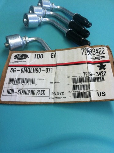 GATES 6G-6MQLH90-071 HYD COUPLING MALE QUICK-LOK (SET OF 4) G259973-0606 NEW - Picture 4 of 5