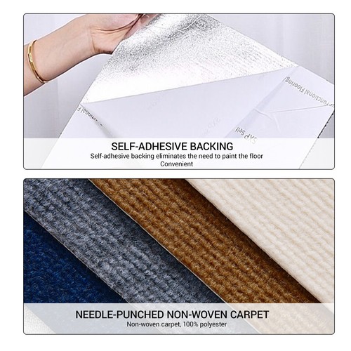 US 10-60x Self Adhesive Carpet Tiles Commercial Office Home Shop Retail Flooring - Picture 9 of 22