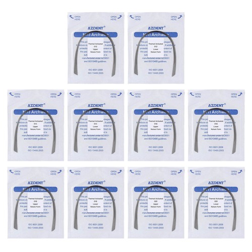AZDENT Dental Orthodontic Niti Thermal Activated Round Arch Wires Nature Form - Foto 1 di 9