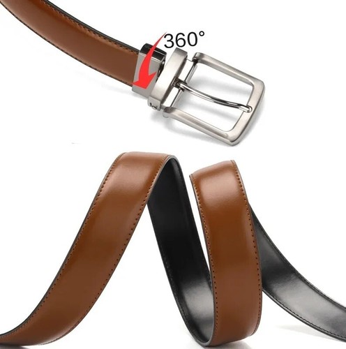 Herren Ledergürtel wendbar abnehmbar Legierung Dornschließe Gürtel Mehrfarbig & Größen - Bild 6 von 12