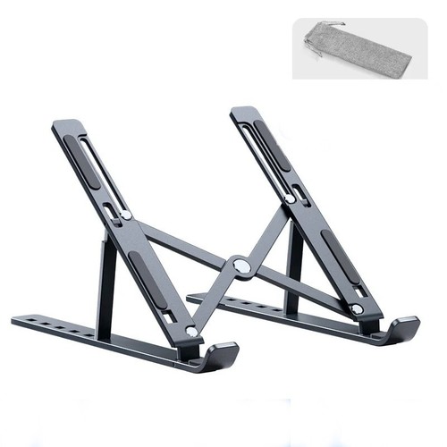 Black Aluminum Alloy Laptop Stand for Compatible with MacBook Lenovo DELL others - Picture 2 of 9