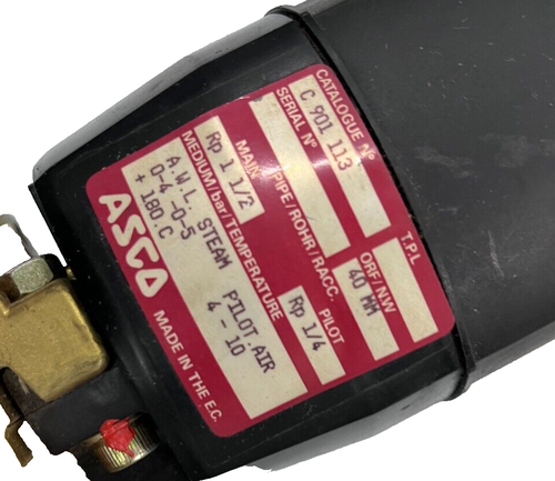 ASCO C901113 2/2 NC Pressure Bronze Pneumatic Angle Seat Piston Valve 1-1/2 " - Picture 2 of 3