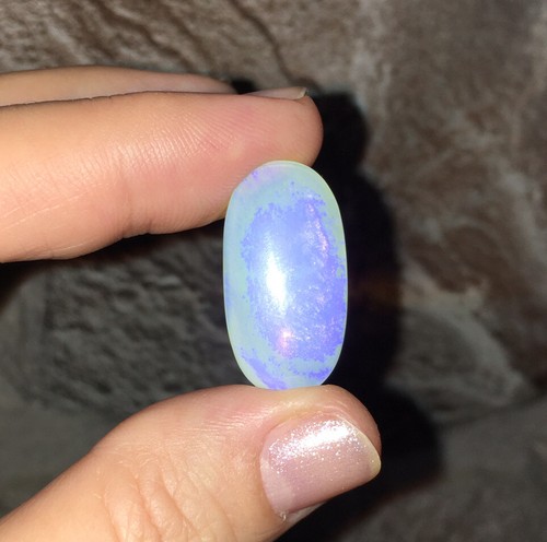 15.1ct 25x13x6mm Fine Solid Australian Blue Oval Transparent Opal Cabochon Gem - Picture 12 of 12