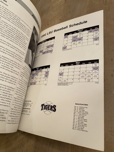 Skip, Williams, Johnson, Rantz+ Schultz Signed 1992 LSU Baseball Program. Proof - Picture 9 of 18