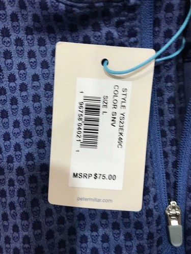 Peter Millar Quarter Zip YOUTH LARGE Pullover Perth Performance Skull Print NEW - Picture 8 of 8