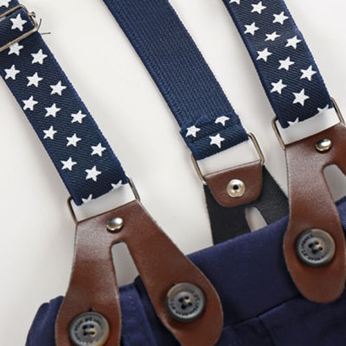 Newborn Baby Boys Gentleman Clothes Bowtie Long Sleeve Shirt Pants Outfit Set - Picture 9 of 10