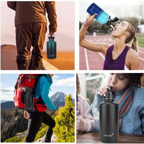 Versatile 32oz-128oz Insulated Water Bottle with Lid & Straw - Adventure Ready - Picture 9 of 9