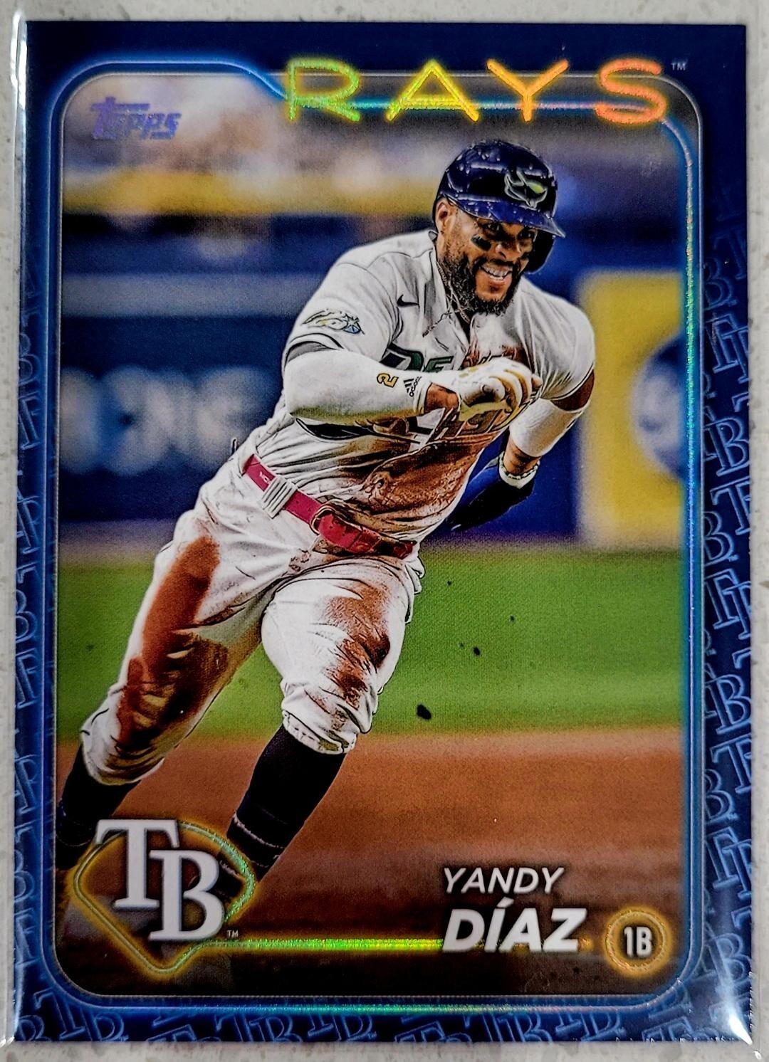 2024 Topps Series 1 Tampa Bay Rays Yandy Diaz Team Color Match Variation SP #52