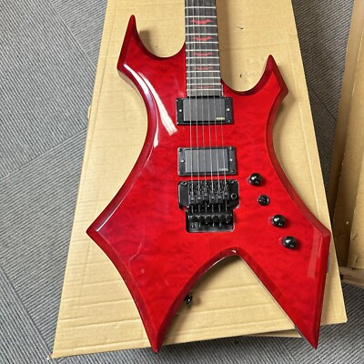 #ad US Warehouse Warlock Extreme Red ElectricGuitar HH Pickup Solid Body Black Parts $299.00