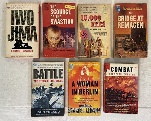 Vintage WW II PB Buch Set 7 ~ 1950er & 1960er ~ kein Schreiben