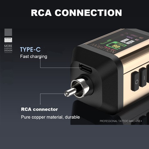 Paquete de baterías de fuente de alimentación inalámbrica para tatuaje RCA para pluma de máquina de tatuaje 2200 mAh LED - Imagen 3 de 17