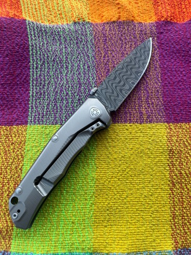 LionSteel Knives TRE Frame Lock TRE DT Damascus Titanium no box - Picture 2 of 5