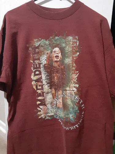 Authentic Vintage Maroon Megadeth Cryptic Writings Tour 1990s vintage concert t-shirt, vintage, single stitch, B+ condition