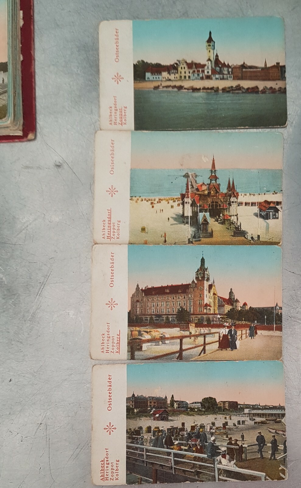 Details zu alt Quartettspiel 1900 Foto-Ansichten Badeorte Rhein Thüringen Sächs Schweiz etc Echter Versandhandel