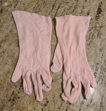Vintage Womens Size M/L Pink Cotton Formal 9" Long Gloves