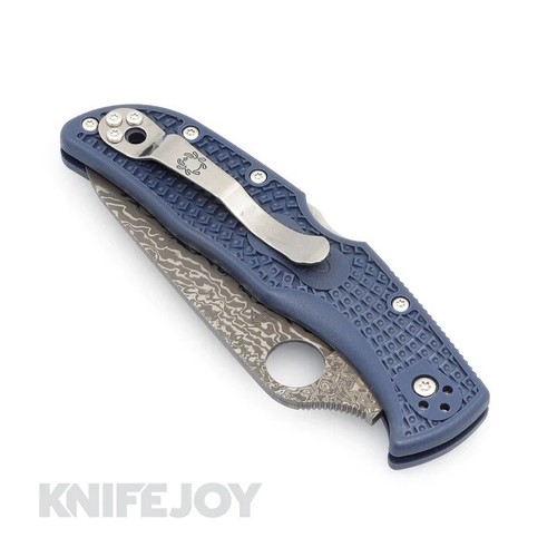 Spyderco Knifejoy Exclusive Endela - Blue FRN - Damascus VG10 - Picture 4 of 6