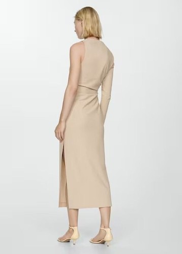 Vestido drapeado asimétrico mango talla M nuevo con etiquetas - Imagen 4 de 5