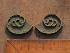 2x brass ornament bookbinding Art Nouveau gilding bookbinder embossing leather .