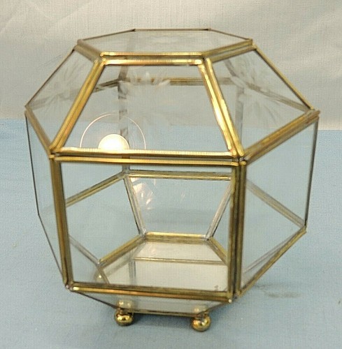 FRASCO CUBIERTO DE CARAMELO/BARATIJA DE VIDRIO, COSTURAS DE BORDE DORADO, DISEÑO GRABADO - Imagen 4 de 9